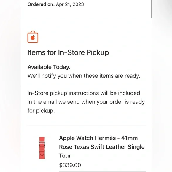 Hermes Apple Watch Band 41mm Rose Texas Swift Leather Single Tour - Picture 10 of 10